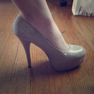 Nude platform heels